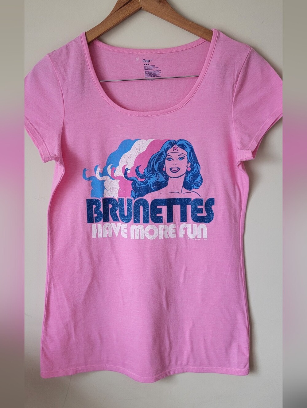GAP Pink 'Brunettes Have More Fun' Graphic Tee